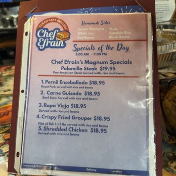 El chef Efrain - Menu - Cuban Near Me - Tavares, Florida El chef Efrain - Menu - Cuban Near Me - Tavares, Florida