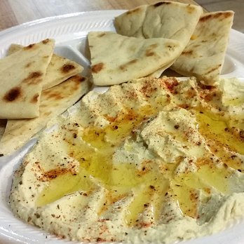 E Z Grill - Side order of AH-MAZING Hummus and lovely hot, soft pita pieces! - Mediterranean Near Me - Jacksonville, Florida