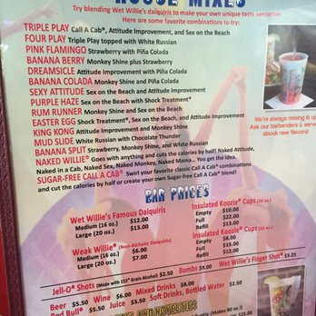 Wet Willie's - Drink menu - Lounges Near Me - Miami Beach, Florida Wet Willie's - Drink menu - Lounges Near Me - Miami Beach, Florida