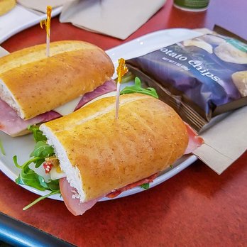 Panera Bread - The Italian Smoked, lean ham, Chianti wine salami, spicy sopressa and provolone with spicy giardiniera, basil mayo and fresh arugula - Sandwiches Near Me - Manhattan, Kansas Panera Bread - The Italian Smoked, lean ham, Chianti wine salami, spicy sopressa and provolone with spicy giardiniera, basil mayo and fresh arugula - Sandwiches Near Me - Manhattan, Kansas