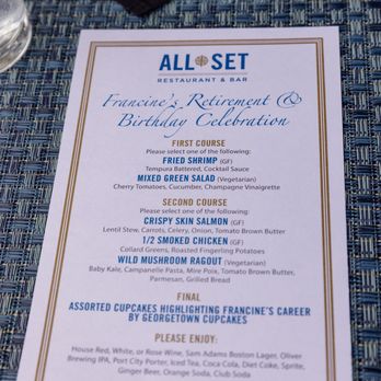 All Set Restaurant & Bar - Our Menu - New American Near Me - Silver Spring, Maryland