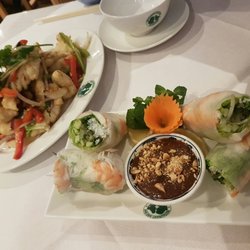 Halong Bay Restaurant - Summer rolls and salt and pepper chili squid
