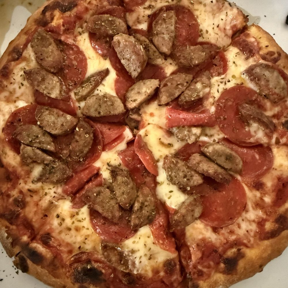Gino's Sicilian Express - Small pizza with sausage, pepperoni, cheese. - Pizza Near Me - Santa Barbara, California Gino's Sicilian Express - Small pizza with sausage, pepperoni, cheese. - Pizza Near Me - Santa Barbara, California