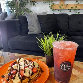 Just Chill Nutrition - Protein Waffle with a watermelon Lit Tea! - Juice Bars & Smoothies Near Me - Margate, Florida Just Chill Nutrition - Protein Waffle with a watermelon Lit Tea! - Juice Bars & Smoothies Near Me - Margate, Florida