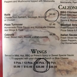 Their current menu on the counter. Their current menu on the counter.
