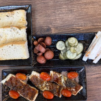 MAKE Cafe - Halloumi with focaccia and the pickle platter - Breakfast & Brunch Near Me - San Diego, California
