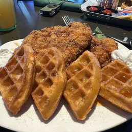 Chicken & waffles -- so good!
