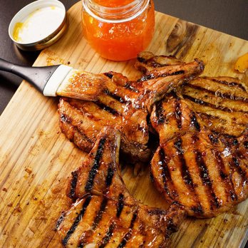 Charlie's Classic Cooking - Peach grilled pork chops From our weekly menu ans catering menu - Cooking Classes Near Me - Escondido, California Charlie's Classic Cooking - Peach grilled pork chops From our weekly menu ans catering menu - Cooking Classes Near Me - Escondido, California