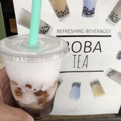 Porte O Call Restaurant - Lychee slush with boba (boba was actually jelly-like and chewy)