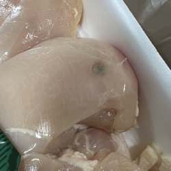 Dillons - "Fresher than Fresh" chicken I just bought. Couldn't see that wonderful little spot because the label covered it up.