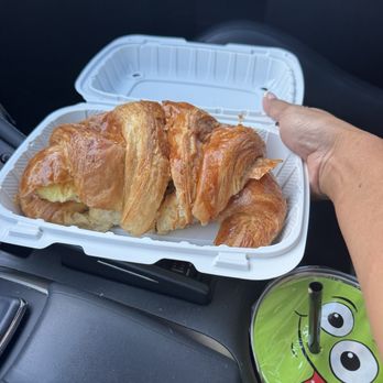 Sierra Donuts - #4-Sausage Egg&Cheese Croissant Iced coffee - Donuts Near Me - Anaheim, California