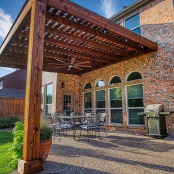Green Hill Remodeling - Cedar pergola with polycarbonate roof cover - Patio Coverings Near Me - Austin, Texas