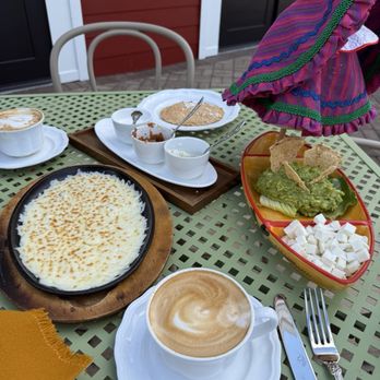 Los Chilaquiles - Queso fundido, guacamole, latte - Mexican Near Me - Houston, Texas