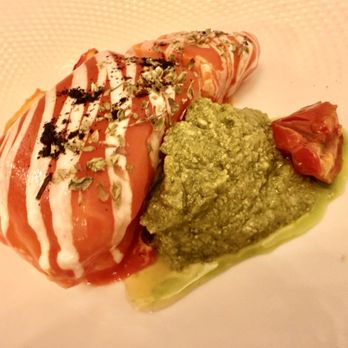 Ohimà Restaurant - Grouper with delicate pesto and sauces. - Mediterranean Near Me - Positano, SA