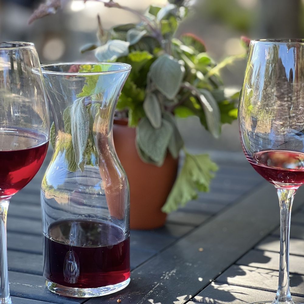 Wine tasting on the patio