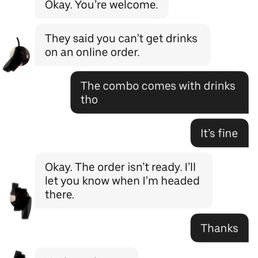 a text message from a customer