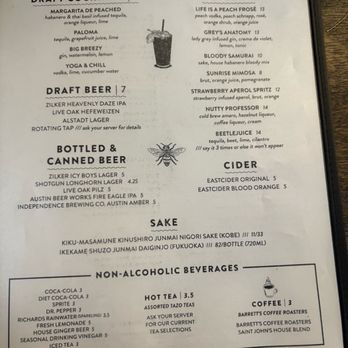 Bar Peached - Drink menu - Cocktail Bars Near Me - Austin, Texas