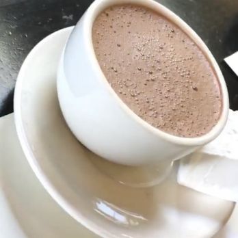 Raymond's - Hot chocolate w/ huge square marshmallow on the side - American Near Me - Montclair, New Jersey Raymond's - Hot chocolate w/ huge square marshmallow on the side - American Near Me - Montclair, New Jersey