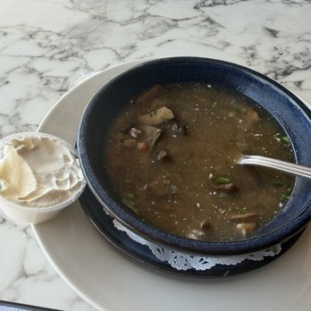 Azure - Wild Mushroom Soup before adding sour cream. - Modern European Near Me - Brooklyn, New York