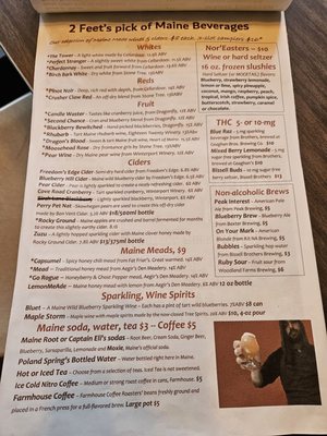 Menu photo 1 2 Feet Brewing Bangor, ME