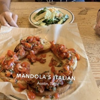Mandola's Italian Kitchen - Bruschetta & a small Cesar salad - Italian Near Me - Cedar Park, Texas Mandola's Italian Kitchen - Bruschetta & a small Cesar salad - Italian Near Me - Cedar Park, Texas