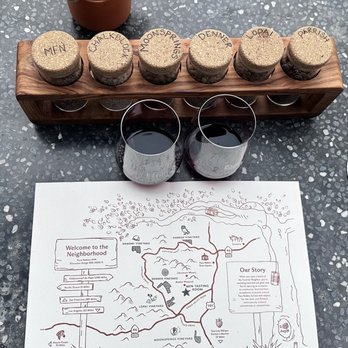 My Favorite Neighbor - Red flight - Wine Tasting Room Near Me - Paso Robles, California My Favorite Neighbor - Red flight - Wine Tasting Room Near Me - Paso Robles, California