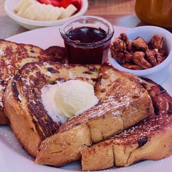 Rosie's Cafe - French toast, with cinnamon resin bread. I ordered extra nuts and fruits. - Breakfast & Brunch Near Me - Tahoe City, California