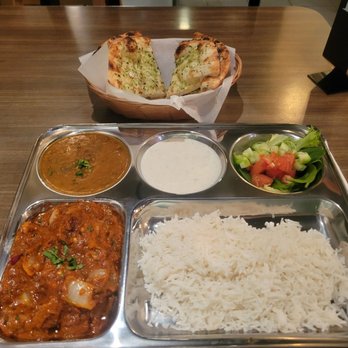 Naan Point - Lamb chili thali plate with garlic Naan - Indian Near Me - San Bruno, California