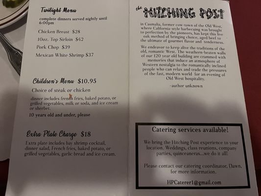 Menu photo 6 Hitching Post Casmalia, CA
