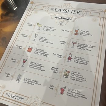 Julia & Henry's - The Lasseter drink menu -- pretty strong hehe - Food Court Near Me - Miami, Florida Julia & Henry's - The Lasseter drink menu -- pretty strong hehe - Food Court Near Me - Miami, Florida