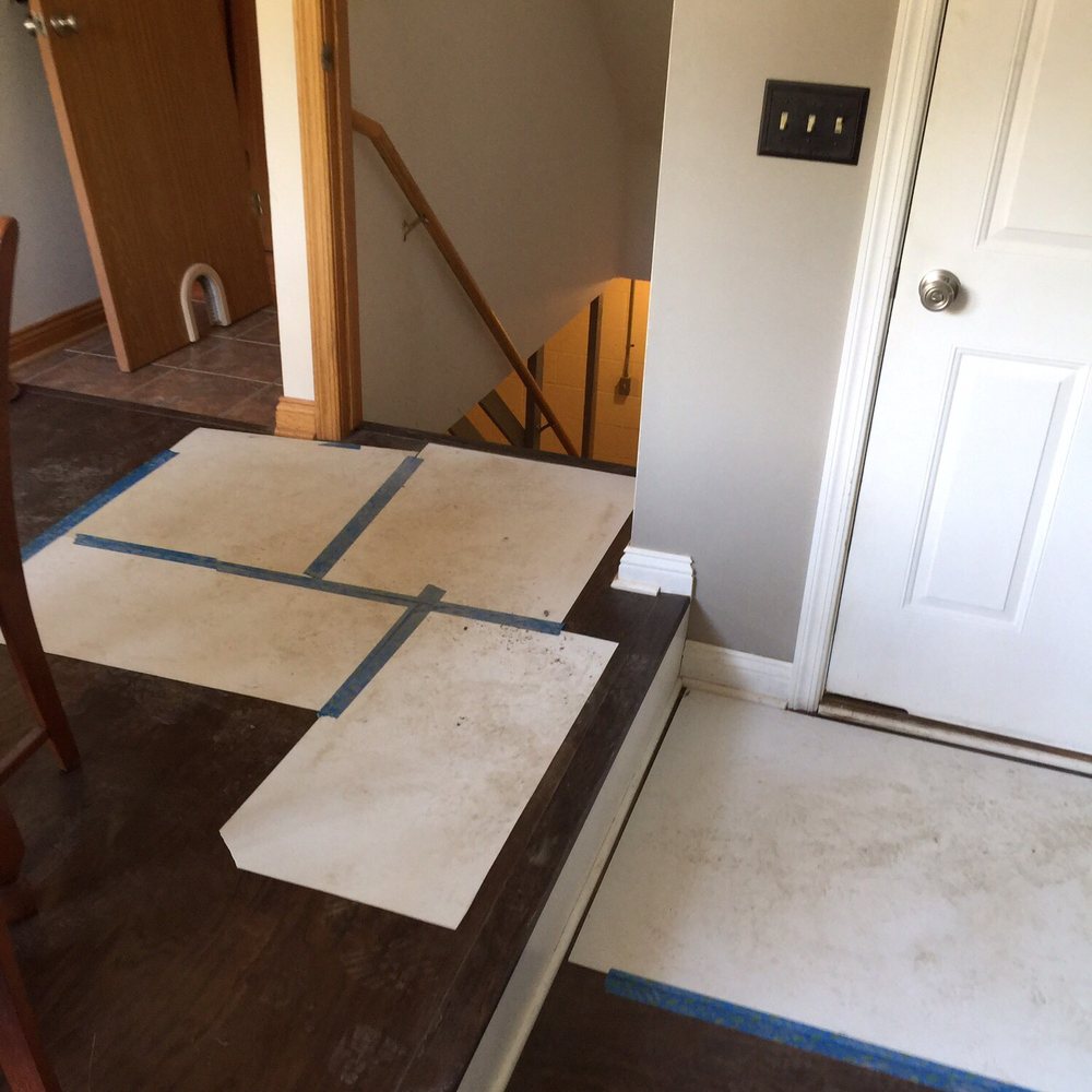 Pioneer Basement Waterproofing - Floors not covered appropriately laminate ledge left unprotected for potential damage. - Waterproofing Near Me - Akron, Ohio Pioneer Basement Waterproofing - Floors not covered appropriately laminate ledge left unprotected for potential damage. - Waterproofing Near Me - Akron, Ohio