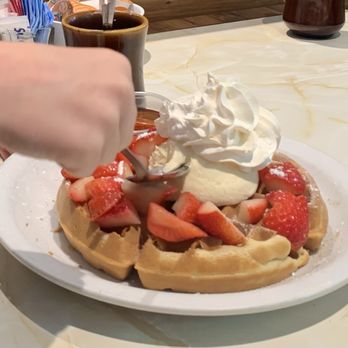 Pacific Diner - Strawberry Waffle with Ice Cream. - Breakfast & Brunch Near Me - San Pedro, California