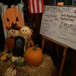 Washington Street Pub - Cute Halloween display near the specials board.