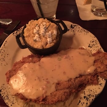 The Ranch - Chicken fried steak, mashed potatoes and goat cheese grits - Steakhouses Near Me - Irving, Texas The Ranch - Chicken fried steak, mashed potatoes and goat cheese grits - Steakhouses Near Me - Irving, Texas