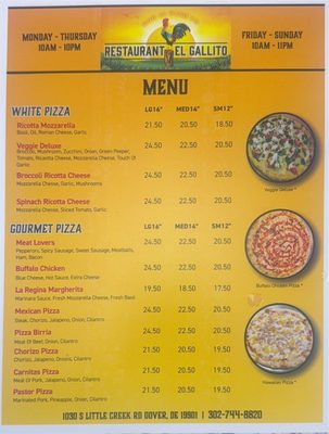 Menu photo 3 Restaurante El Gallito Dover, DE Menu photo 3 Restaurante El Gallito Dover, DE
