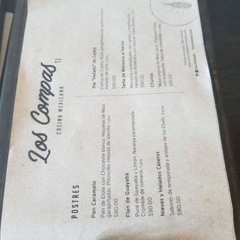 Los Compas - Dessert Menu 9.21.19 - Mexican Near Me - Tijuana, BCN