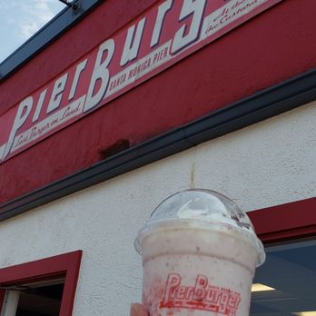 Pier Burger - Strawberry custard shake - Burgers Near Me - Santa Monica, California Pier Burger - Strawberry custard shake - Burgers Near Me - Santa Monica, California