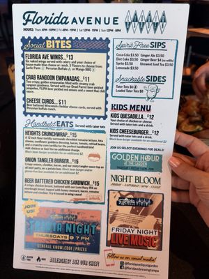Menu photo 1 Florida Avenue Brewing Tampa Bay, FL