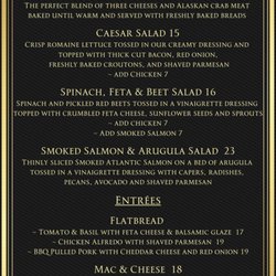 Oakcrest Co - Menu