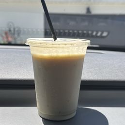 Maui Pineapple smoothie with passion fruit, mango, and whey protein powder