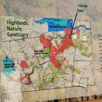 Highlands Nature Sanctuary - Area map - Hiking Near Me - Bainbridge, Ohio