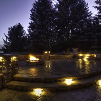 Todd's Services - Paver patio, outdoor lighting and firepit - Landscaping Near Me - Hamburg, Michigan