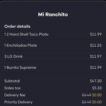 Mi Ranchito - Online grubhub receipt - Mexican Near Me - Lancaster, California Mi Ranchito - Online grubhub receipt - Mexican Near Me - Lancaster, California