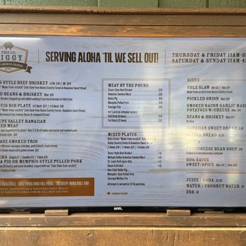 Ko Hana Distillers - Outdoor Lunch Menu - Distilleries Near Me - Kunia, Hawaii