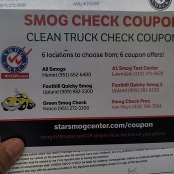 Green Smog Check - Coupon - Smog Check Stations Near Me - Norco, California