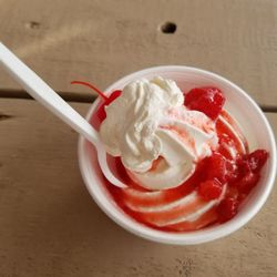Sarah's Soft Serve & Food - A small squirt of whipped cream and just a few strawberries. And they forgot my nuts.