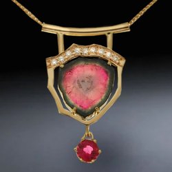Jewelry Designs By Victor - Watermelon Tourmaline with pink tourmaline