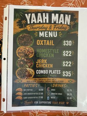 Menu photo 1 Yaah Man Arden-Arcade, CA Menu photo 1 Yaah Man Arden-Arcade, CA