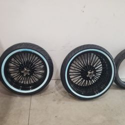 Revved Up Motorsports - NEW TIRES FOR MY BIG DADDY SPOKE RIMS.