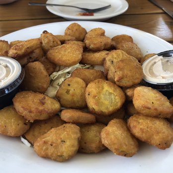 Sunset Grille - Fried Pickles were really delicious. Not overly breaded. Just right - Seafood Near Me - Saint Augustine, Florida